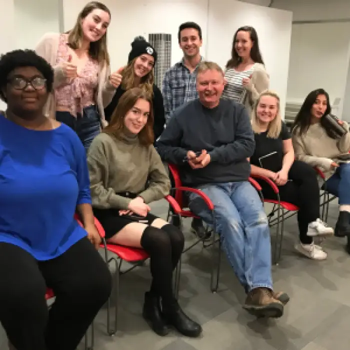 Marywood interior design students smile for a photo