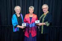 Pictured left to right: Barbara A. Cawley ’63, Sister Mary Persico, IHM, and Mary Ellen Coleman (H)’68 Lifelong Commitment to the Marywood Mission