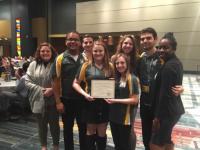 Group of student with certificate SAC Awarded Excellence in Programming at National Conference