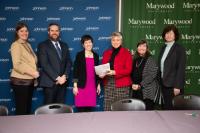 Representatives of Marywood University and Johnson College at the articulation agreement signing Marywood and Johnson College Sign Transfer Agreement