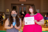 Briana Ryan, SCJ president (left), and Autumn Bohner (right) Society for Collegiate Journalists Chapter Wins Multiple Awards at National Contest