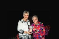 Sister Mary Persico, IHM, presents the 2022 Lead On Award to Sister Gail Cabral, IHM. CLC Raises Over $252,000