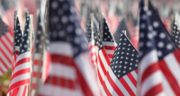 American flags Remembering 9-11